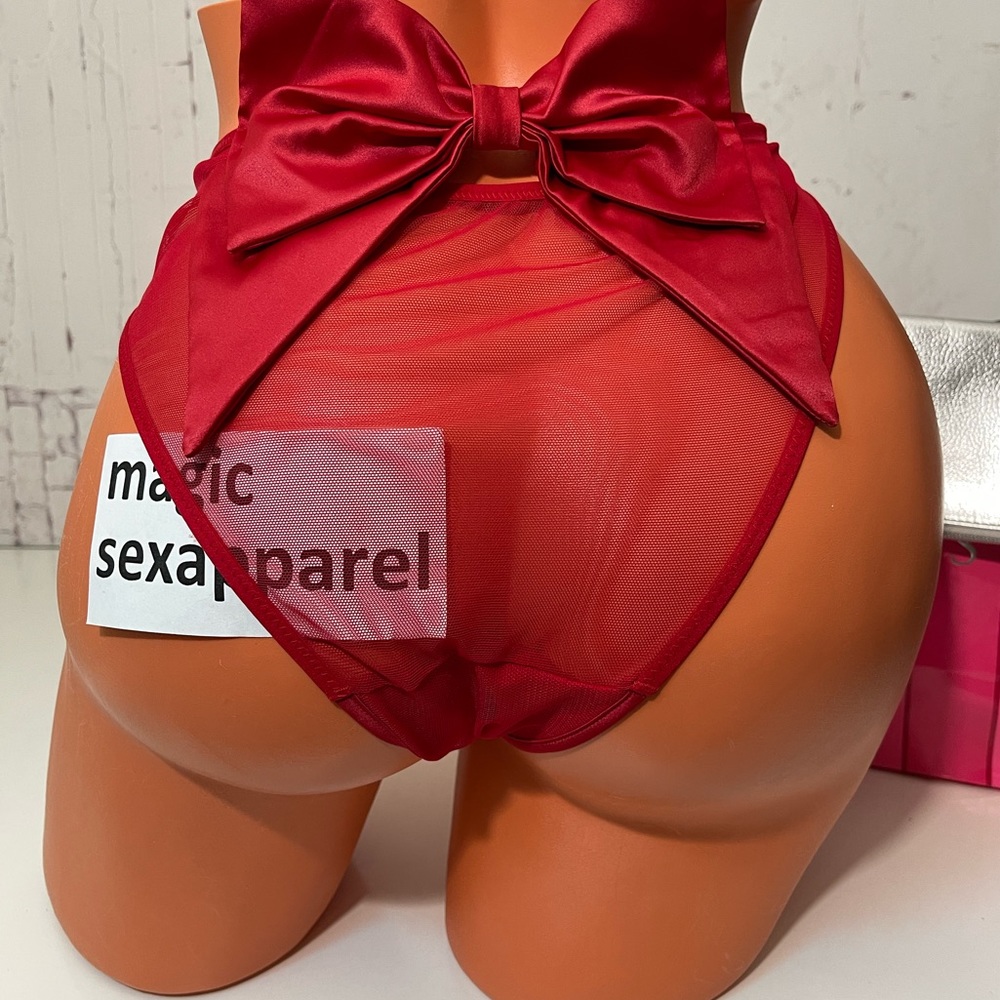 VS S M L XL VERY SEXY LUXE SATIN BOW OPEN BACK PANTY